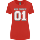 His Queen Funny Wedding Anniversary Womens Wider Cut T-Shirt Red