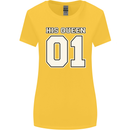 His Queen Funny Wedding Anniversary Womens Wider Cut T-Shirt Yellow