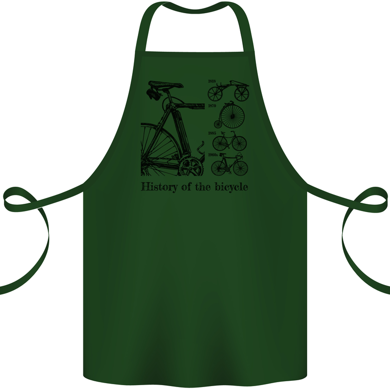 History of the Bicycle Cyclist Cycling Bike Cotton Apron 100% Organic Forest Green