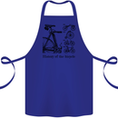 History of the Bicycle Cyclist Cycling Bike Cotton Apron 100% Organic Royal Blue