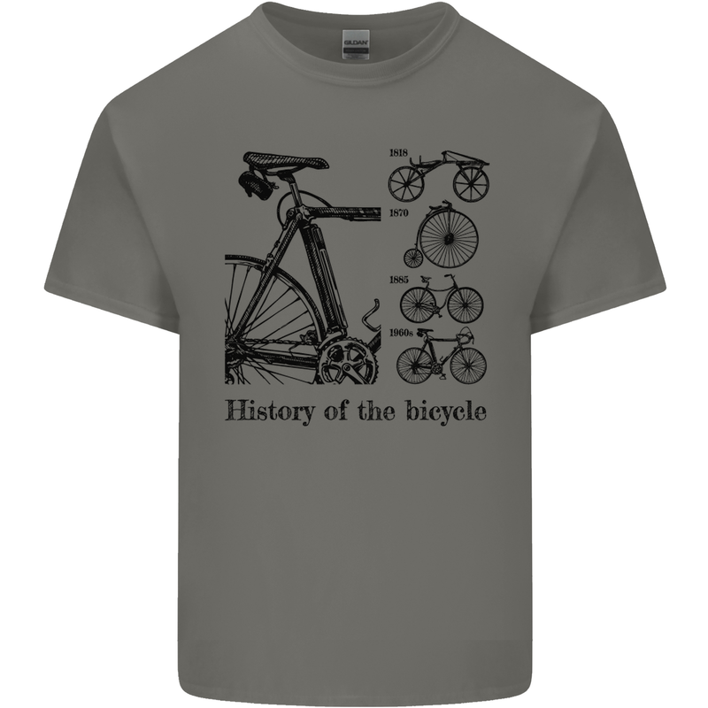 History of the Bicycle Cyclist Cycling Bike Kids T-Shirt Childrens Charcoal