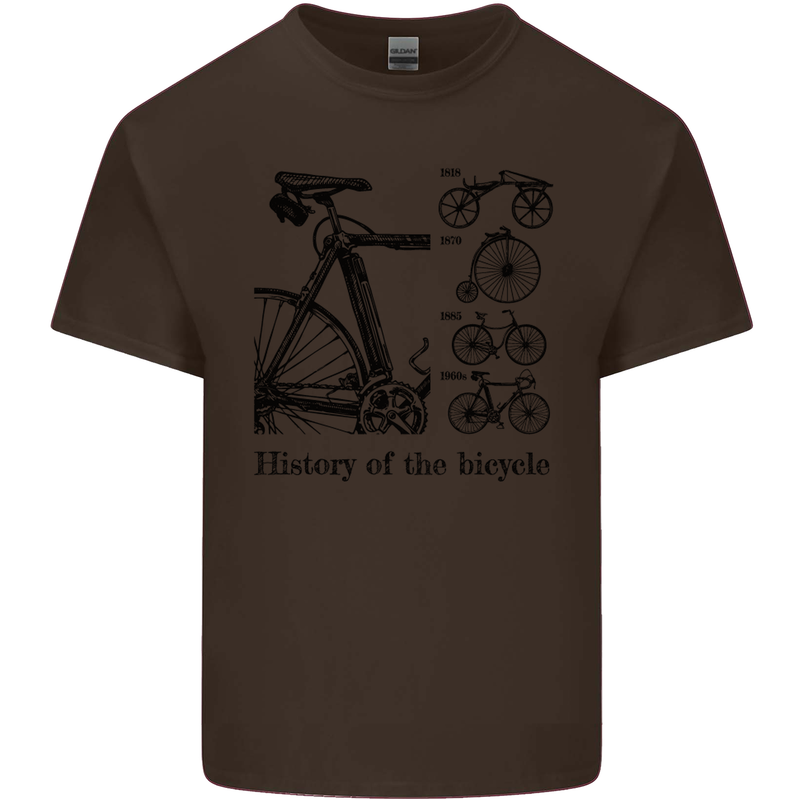 History of the Bicycle Cyclist Cycling Bike Kids T-Shirt Childrens Chocolate