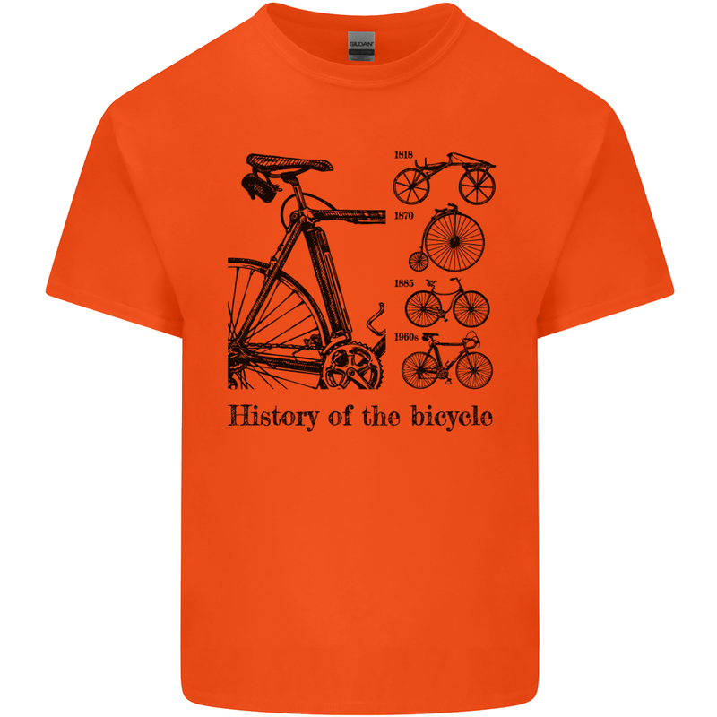 History of the Bicycle Cyclist Cycling Bike Kids T-Shirt Childrens Orange