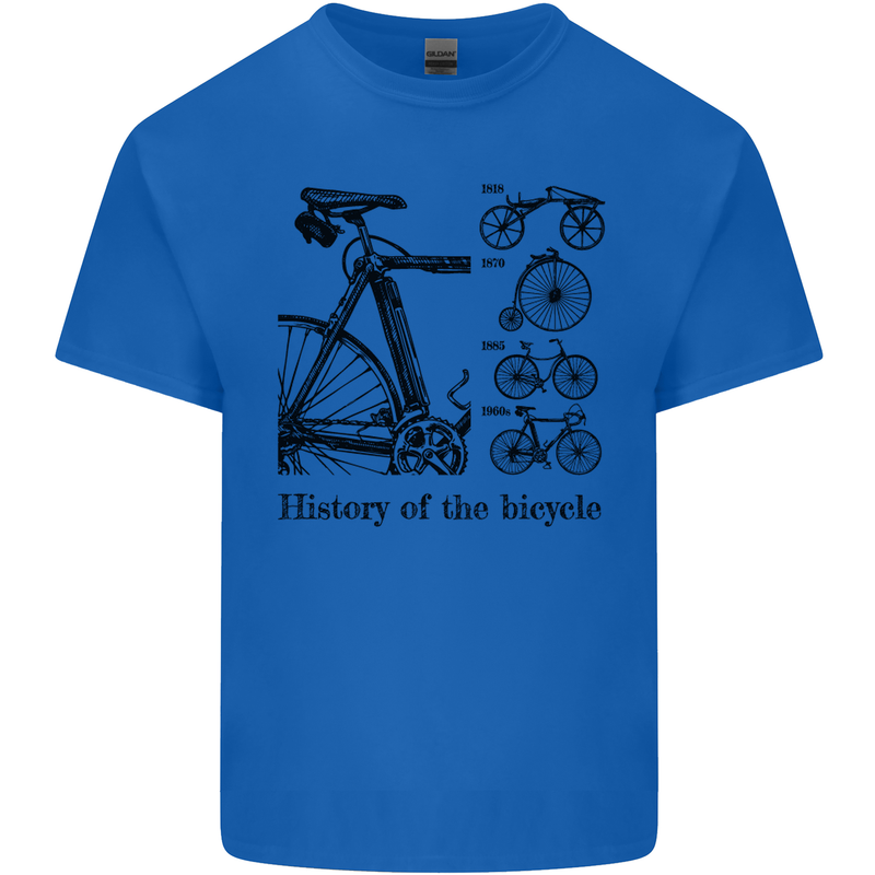 History of the Bicycle Cyclist Cycling Bike Kids T-Shirt Childrens Royal Blue
