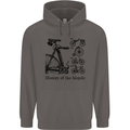 History of the Bicycle Cyclist Cycling Bike Mens 80% Cotton Hoodie Charcoal