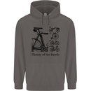History of the Bicycle Cyclist Cycling Bike Mens 80% Cotton Hoodie Charcoal