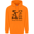 History of the Bicycle Cyclist Cycling Bike Mens 80% Cotton Hoodie Orange