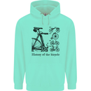 History of the Bicycle Cyclist Cycling Bike Mens 80% Cotton Hoodie Peppermint