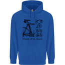 History of the Bicycle Cyclist Cycling Bike Mens 80% Cotton Hoodie Royal Blue