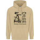 History of the Bicycle Cyclist Cycling Bike Mens 80% Cotton Hoodie Sand