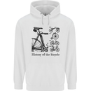 History of the Bicycle Cyclist Cycling Bike Mens 80% Cotton Hoodie White
