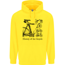 History of the Bicycle Cyclist Cycling Bike Mens 80% Cotton Hoodie Yellow