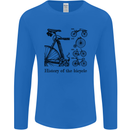 History of the Bicycle Cyclist Cycling Bike Mens Long Sleeve T-Shirt Royal Blue