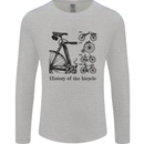 History of the Bicycle Cyclist Cycling Bike Mens Long Sleeve T-Shirt Sports Grey