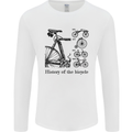 History of the Bicycle Cyclist Cycling Bike Mens Long Sleeve T-Shirt White