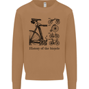 History of the Bicycle Cyclist Cycling Bike Mens Sweatshirt Jumper Caramel Latte