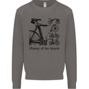 History of the Bicycle Cyclist Cycling Bike Mens Sweatshirt Jumper Charcoal