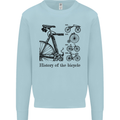 History of the Bicycle Cyclist Cycling Bike Mens Sweatshirt Jumper Light Blue