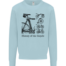History of the Bicycle Cyclist Cycling Bike Mens Sweatshirt Jumper Light Blue