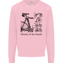 History of the Bicycle Cyclist Cycling Bike Mens Sweatshirt Jumper Light Pink