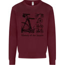 History of the Bicycle Cyclist Cycling Bike Mens Sweatshirt Jumper Maroon