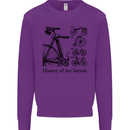 History of the Bicycle Cyclist Cycling Bike Mens Sweatshirt Jumper Purple