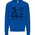 History of the Bicycle Cyclist Cycling Bike Mens Sweatshirt Jumper Royal Blue