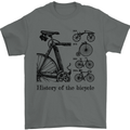 History of the Bicycle Cyclist Cycling Bike Mens T-Shirt Cotton Gildan Charcoal