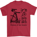 History of the Bicycle Cyclist Cycling Bike Mens T-Shirt Cotton Gildan Red