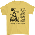 History of the Bicycle Cyclist Cycling Bike Mens T-Shirt Cotton Gildan Yellow