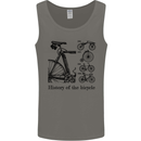 History of the Bicycle Cyclist Cycling Bike Mens Vest Tank Top Charcoal