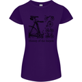 History of the Bicycle Cyclist Cycling Bike Womens Petite Cut T-Shirt Purple