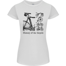 History of the Bicycle Cyclist Cycling Bike Womens Petite Cut T-Shirt White