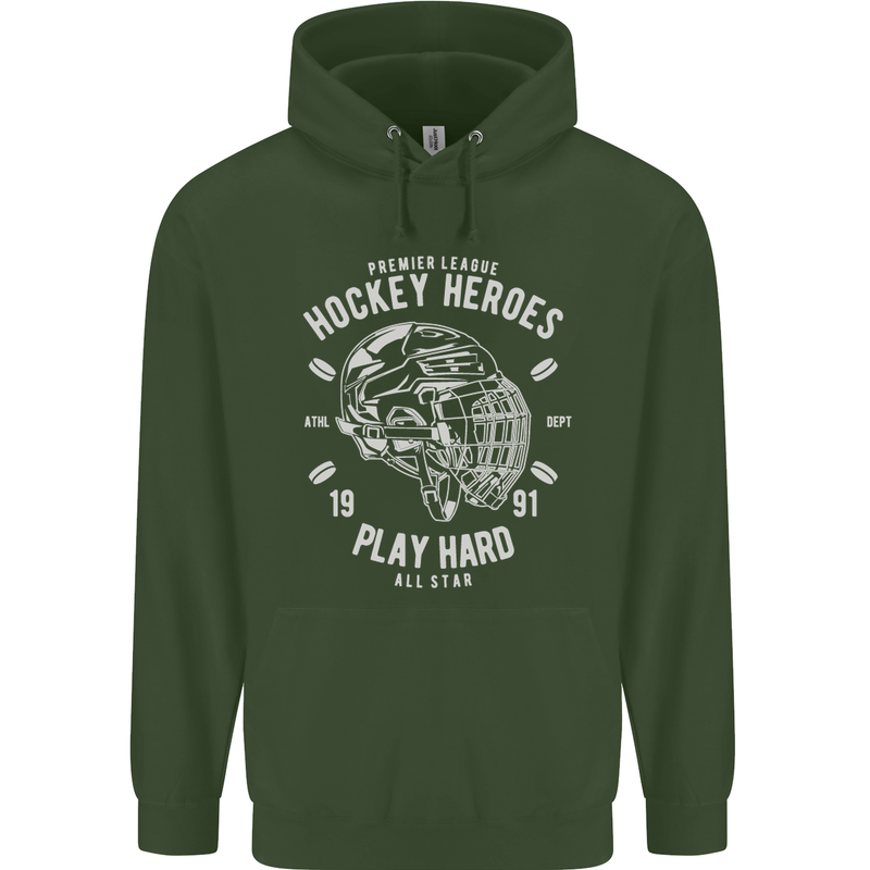 Hockey Heroes Street Ice Childrens Kids Hoodie Forest Green