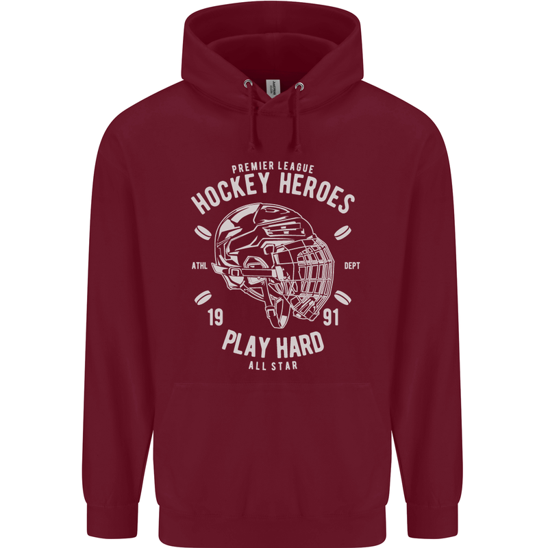 Hockey Heroes Street Ice Childrens Kids Hoodie Maroon