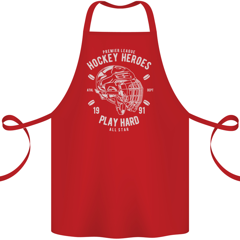 Hockey Heroes Street Ice Cotton Apron 100% Organic Red