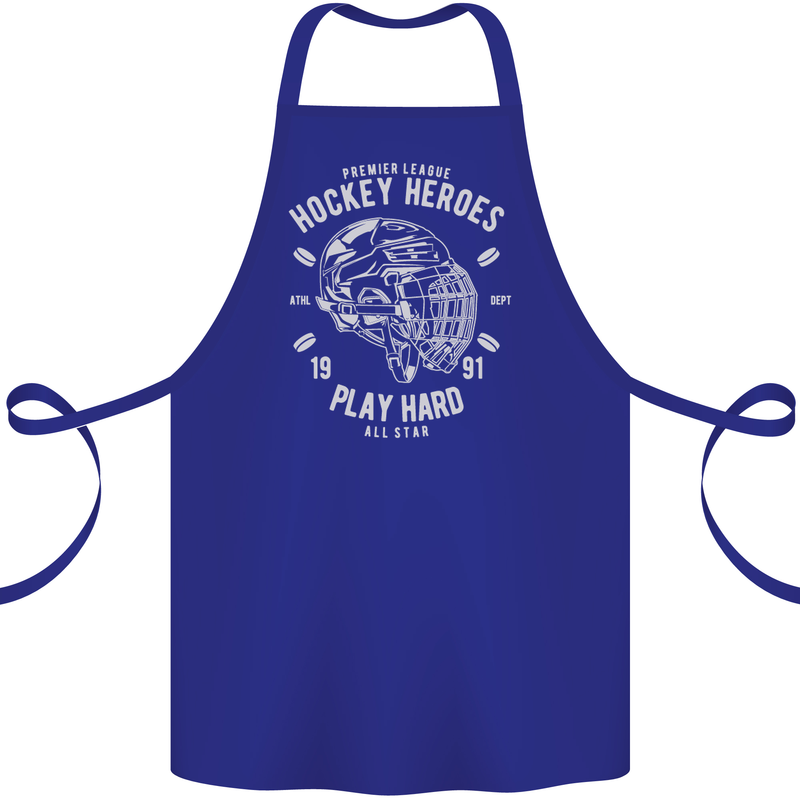 Hockey Heroes Street Ice Cotton Apron 100% Organic Royal Blue
