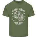 Hockey Heroes Street Ice Mens Cotton T-Shirt Tee Top Military Green
