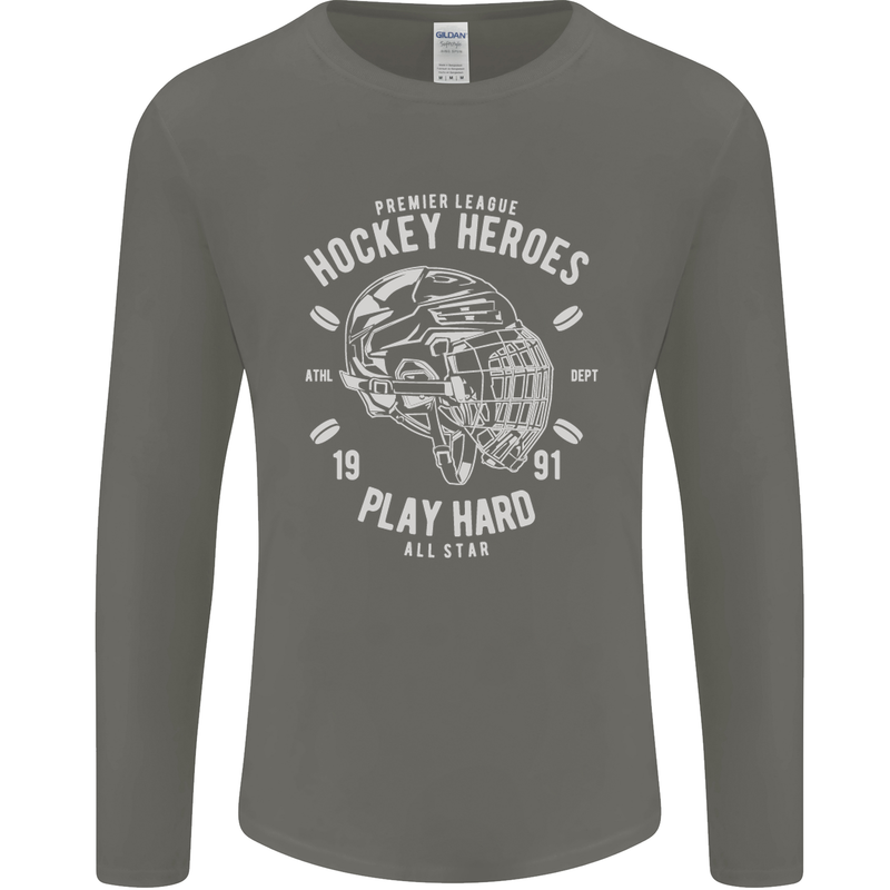 Hockey Heroes Street Ice Mens Long Sleeve T-Shirt Charcoal