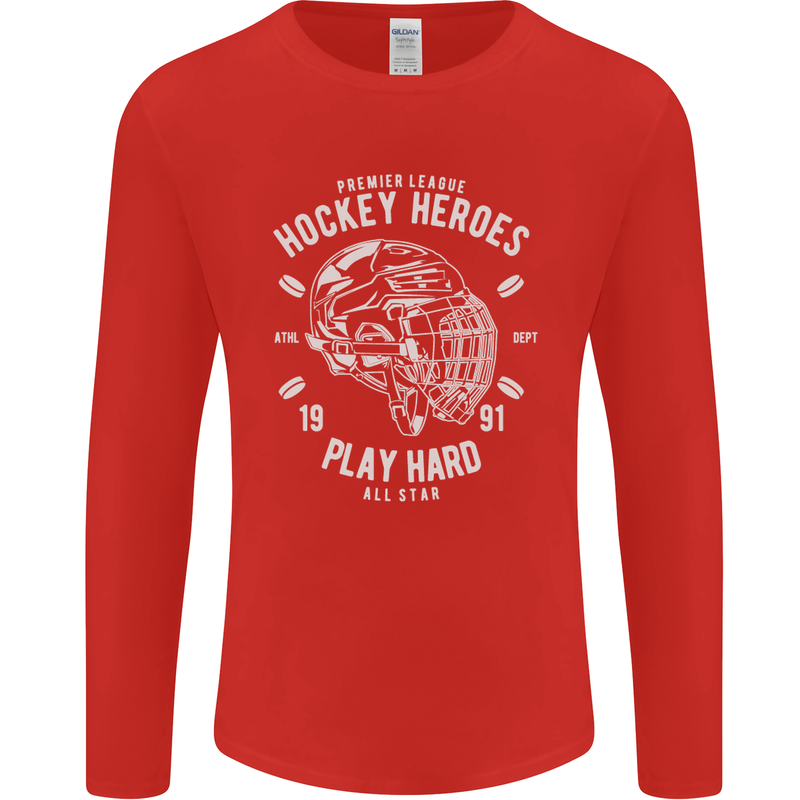 Hockey Heroes Street Ice Mens Long Sleeve T-Shirt Red