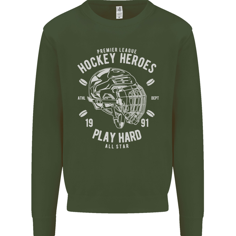 Hockey Heroes Street Ice Mens Sweatshirt Jumper Forest Green