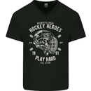 Hockey Heroes Street Ice Mens V-Neck Cotton T-Shirt Black