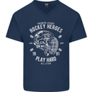 Hockey Heroes Street Ice Mens V-Neck Cotton T-Shirt Navy Blue