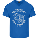 Hockey Heroes Street Ice Mens V-Neck Cotton T-Shirt Royal Blue