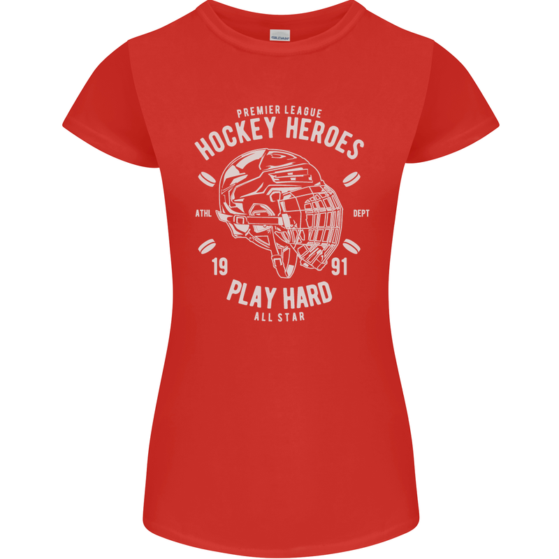 Hockey Heroes Street Ice Womens Petite Cut T-Shirt Red