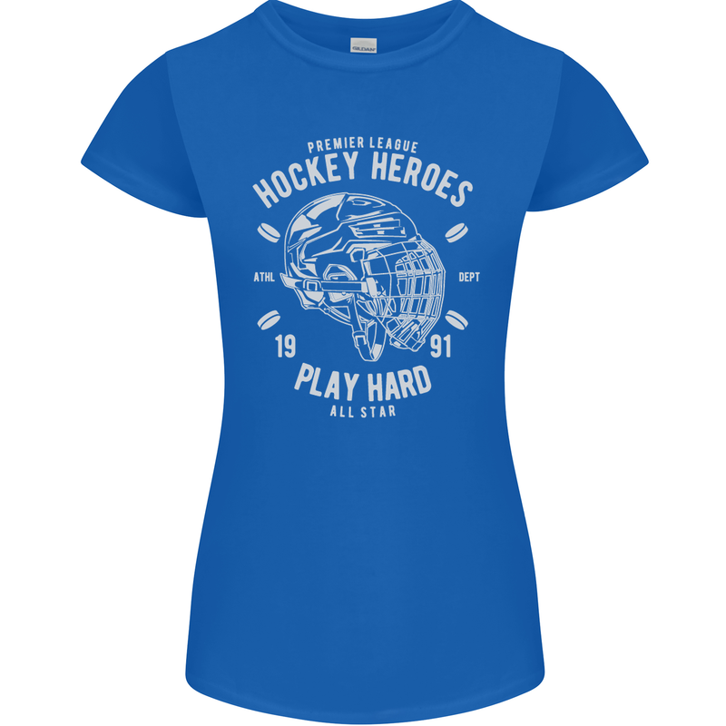 Hockey Heroes Street Ice Womens Petite Cut T-Shirt Royal Blue