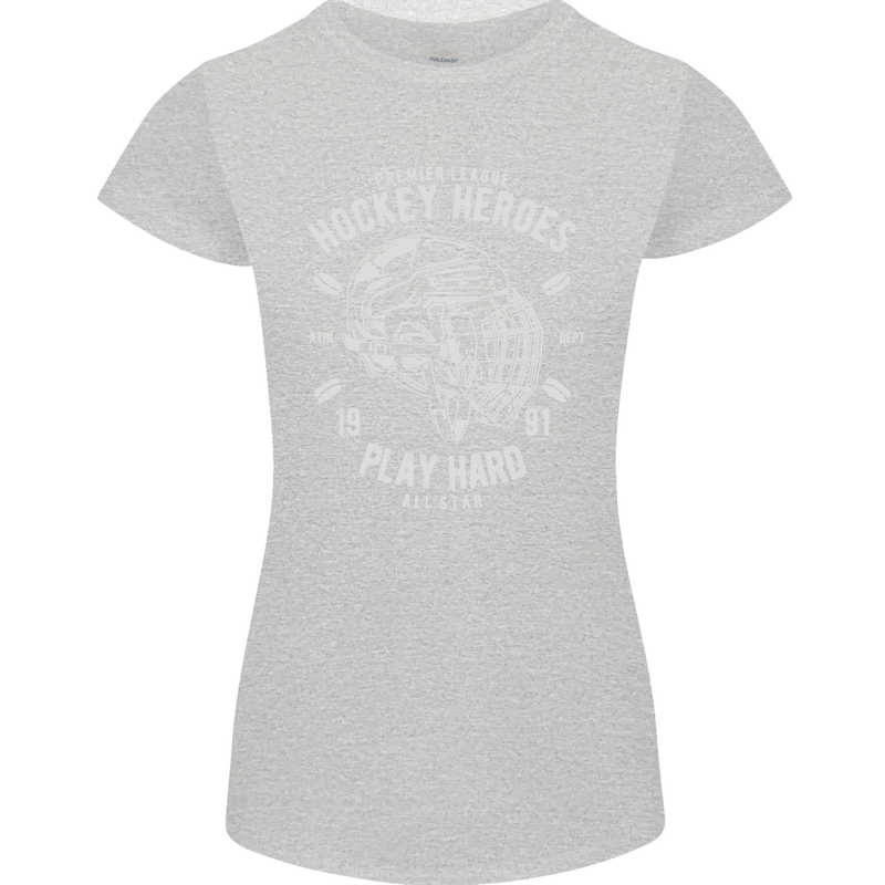 Hockey Heroes Street Ice Womens Petite Cut T-Shirt Sports Grey