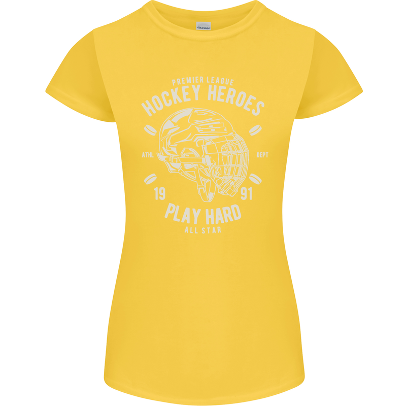 Hockey Heroes Street Ice Womens Petite Cut T-Shirt Yellow