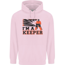 Hockey I'm a Keeper Funny Ice Street Childrens Kids Hoodie Light Pink
