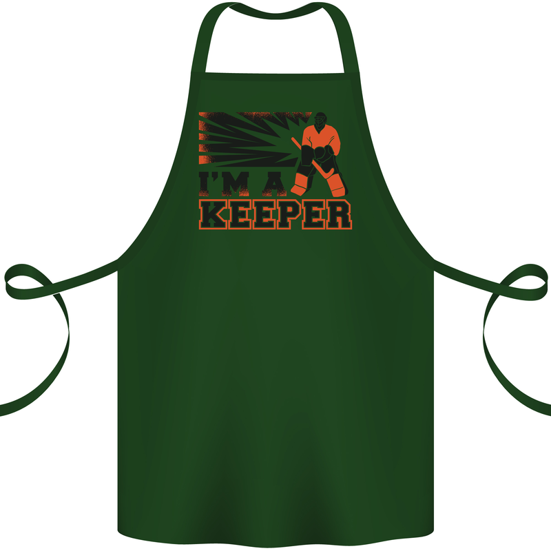Hockey I'm a Keeper Funny Ice Street Cotton Apron 100% Organic Forest Green